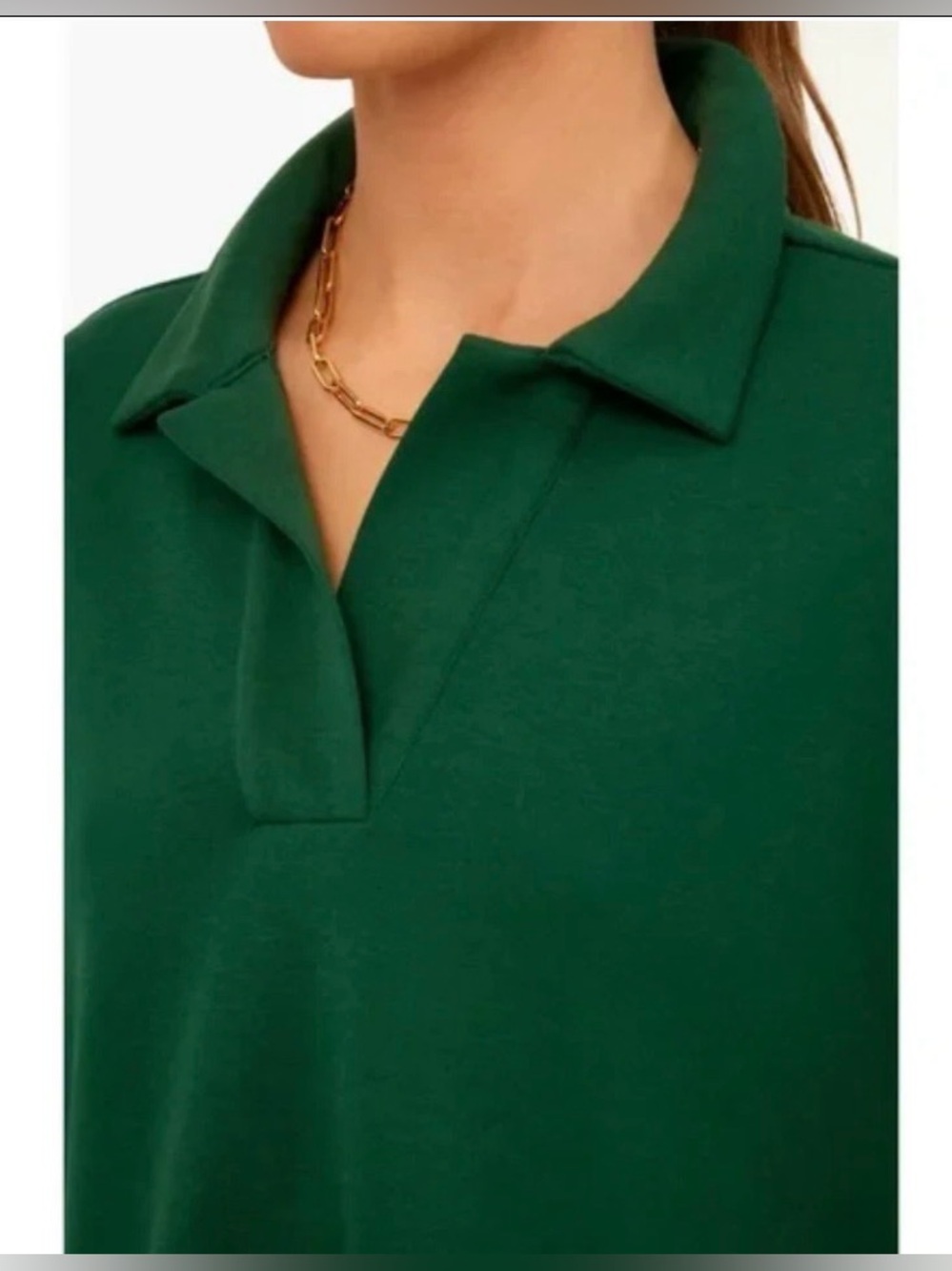 Pomander Place & Tuckernuck Easy Polo Swing Sweatshirt | Jaguar Green | XS - S - Picture 6 of 12